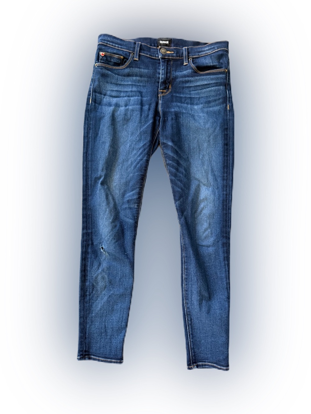 Hudson Women’s Nico Mid-rise Ankle Super Skinny Dark Wash Jeans size 28